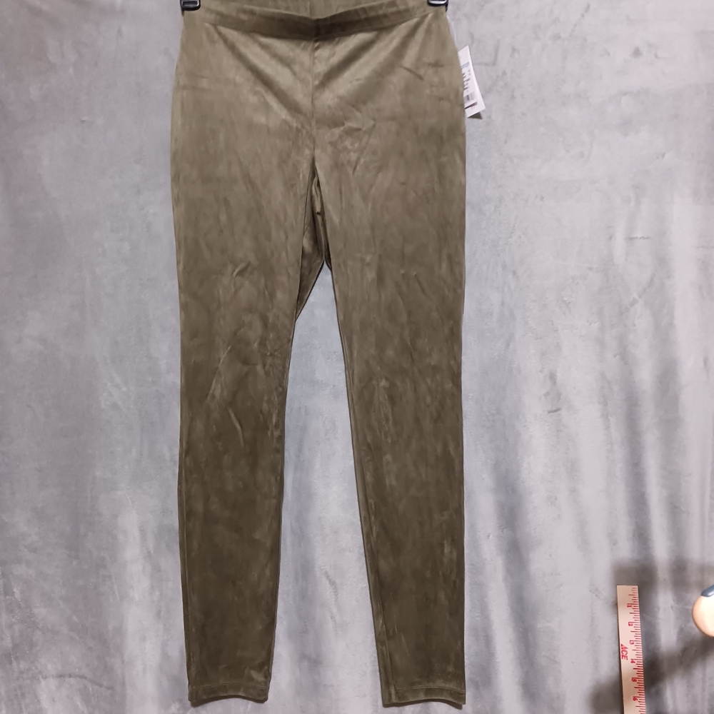 Morgan Taylor Womens Size Small Olive Faux Suede Stretch Pants NWT